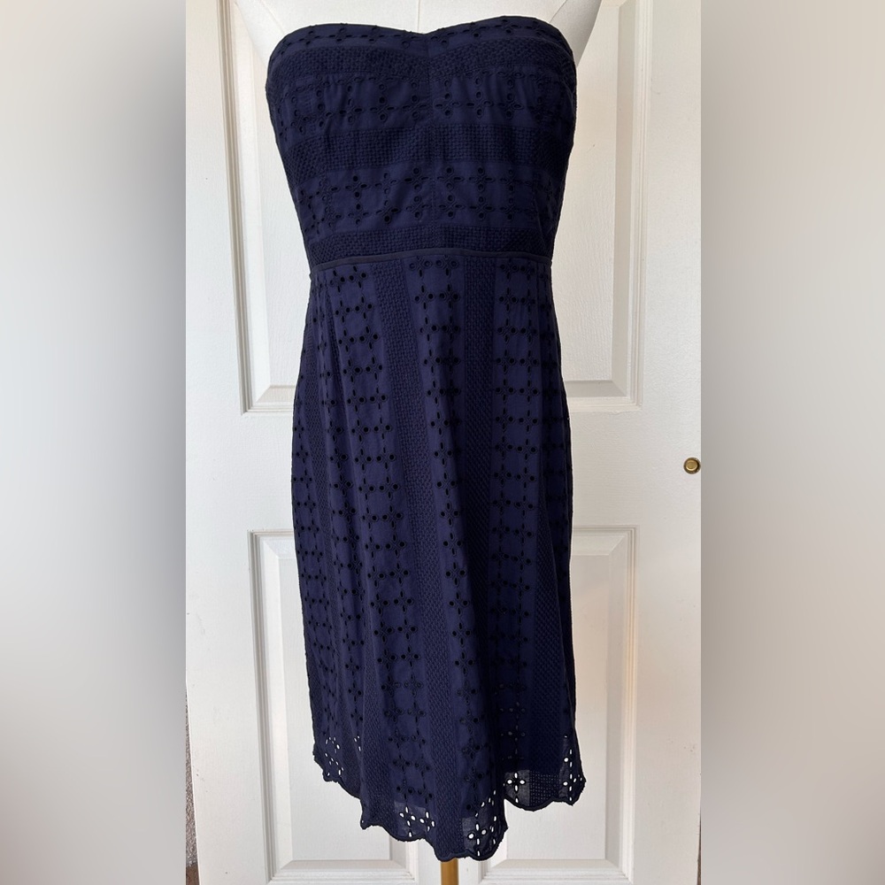 J.‎ Crew Brand Women’s Strapless Eyelet Dress Size 12P